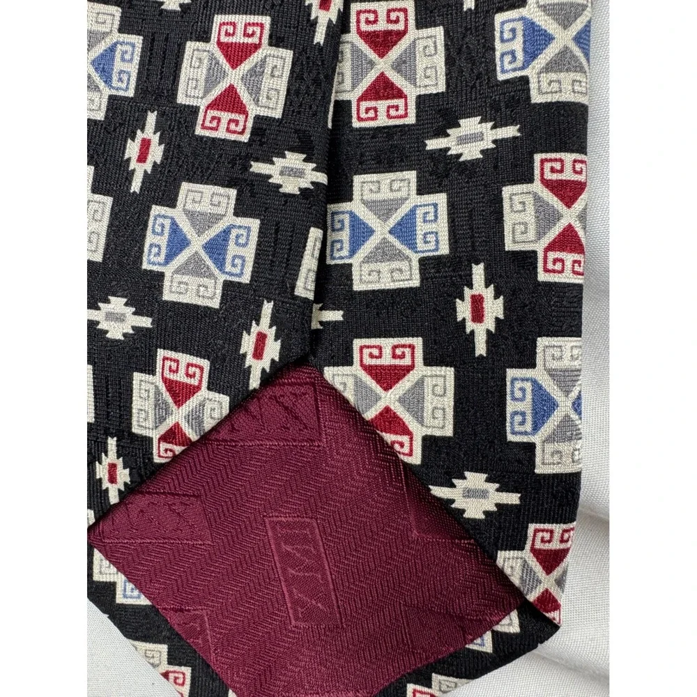 XMI for Nordstrom Black Geometric Pattern‎ Silk Blend Necktie